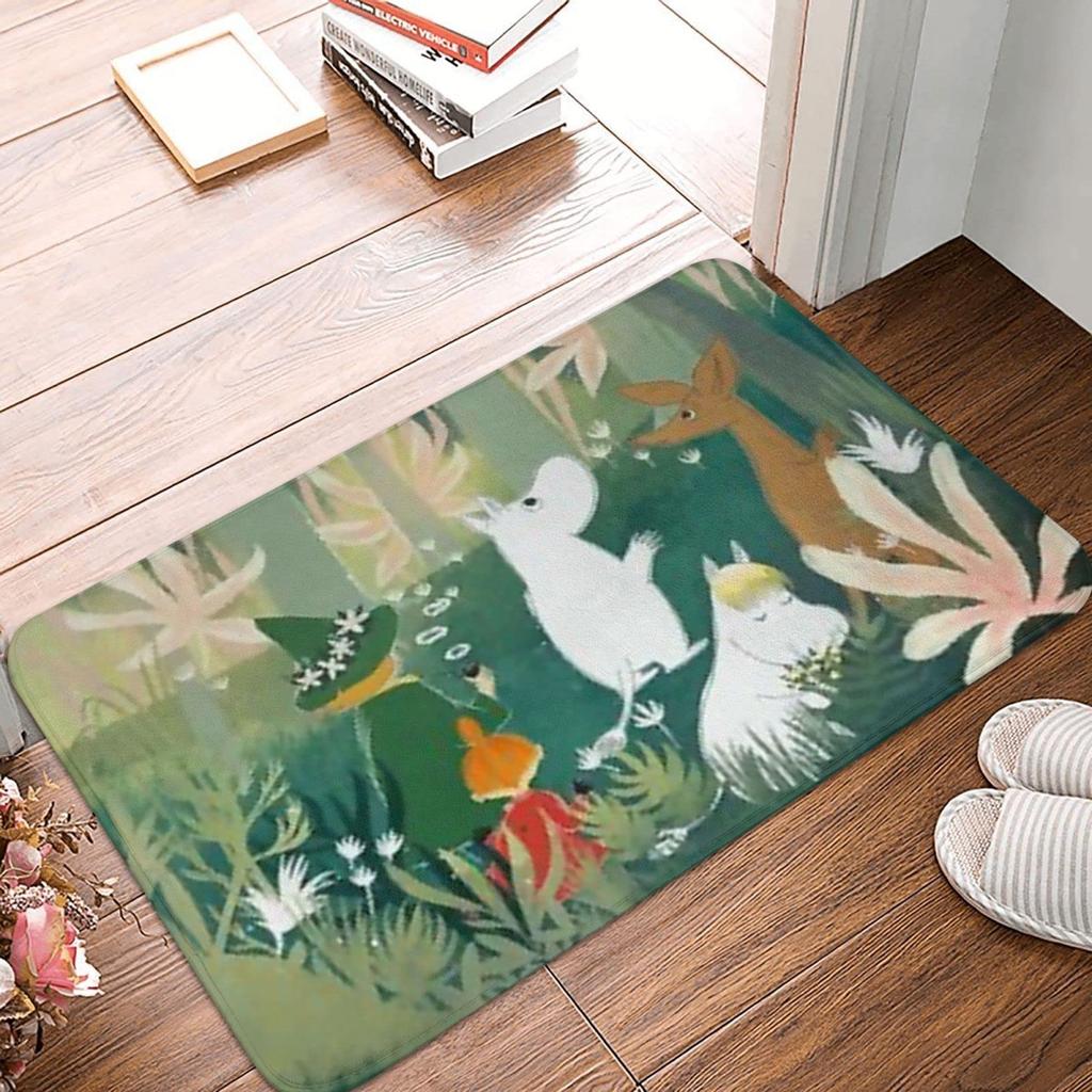 Moomin entrance and fully suitable for indoor and outdoor Fluffy and perfect for commercial and home 50x80cm mat, stylish, non-slip, washable,