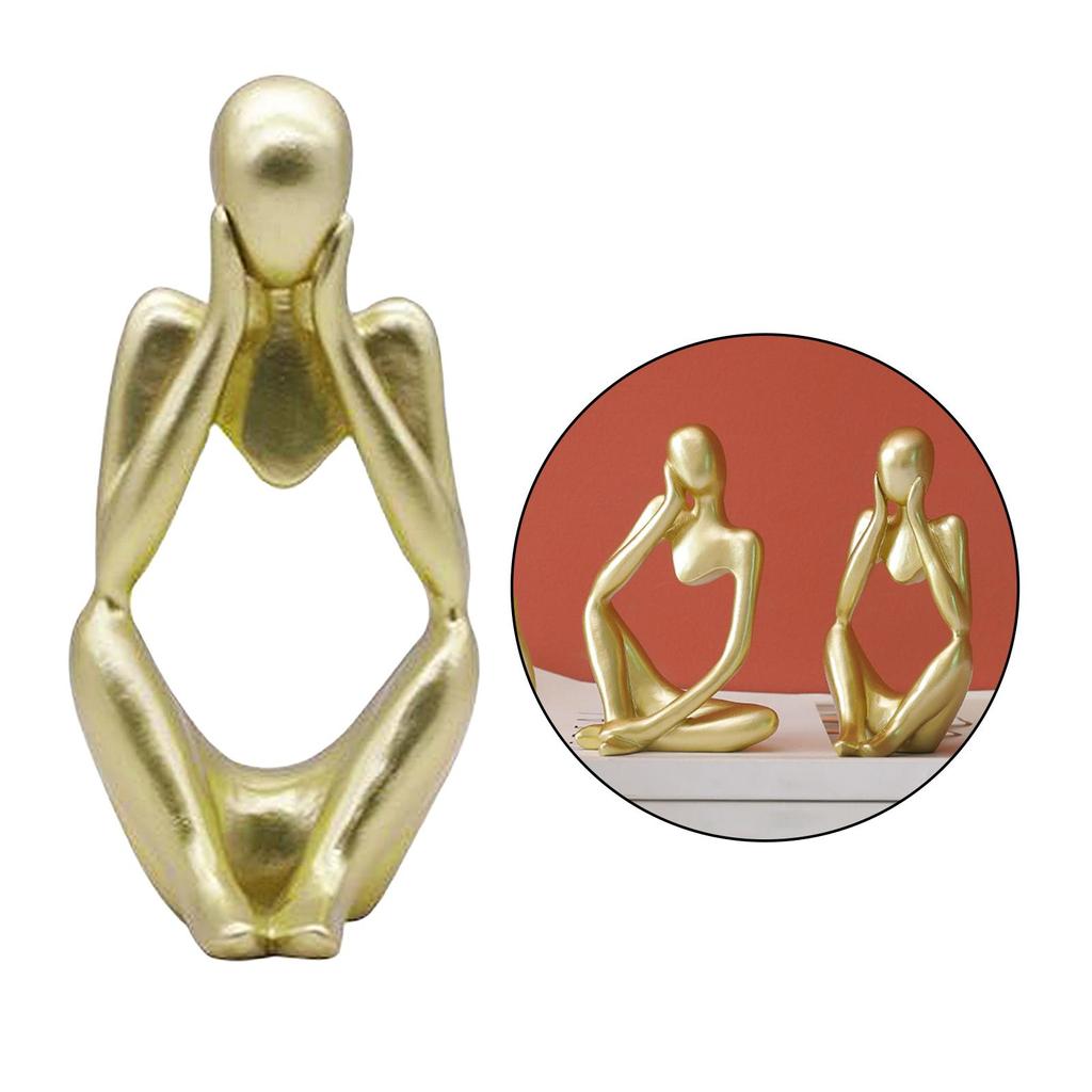 Modern Abstract Statues Sculpture Resin Artistic Thinker Figure Thinking Man Figurines Desktop Decorations Home Office Decor
