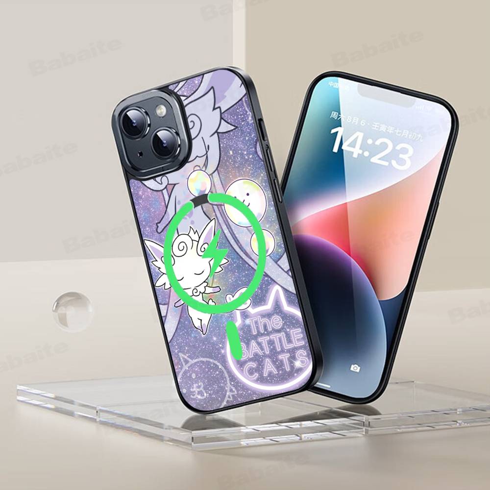 

B-Battle Cats Anime Game For Magsafe Magnetic Phone Case For IPhone 17 16 15 14 13 12 11 Plus Pro Max PC+TPU Cover iPhone 16
