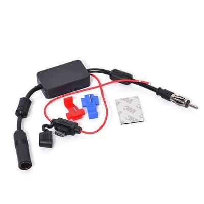 BINGFU Car FM Radio Antenna Signal Amplifier Powerful Booster Antenna Radio Booster Aerial Signal Booster Car DIN Plug Adapter