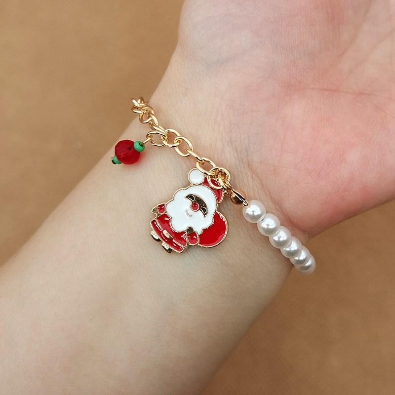 Snowman Christmas Bracelet Bell Christmas Christmas Tree Old Man Elk Snowflake Jewelry Alloy