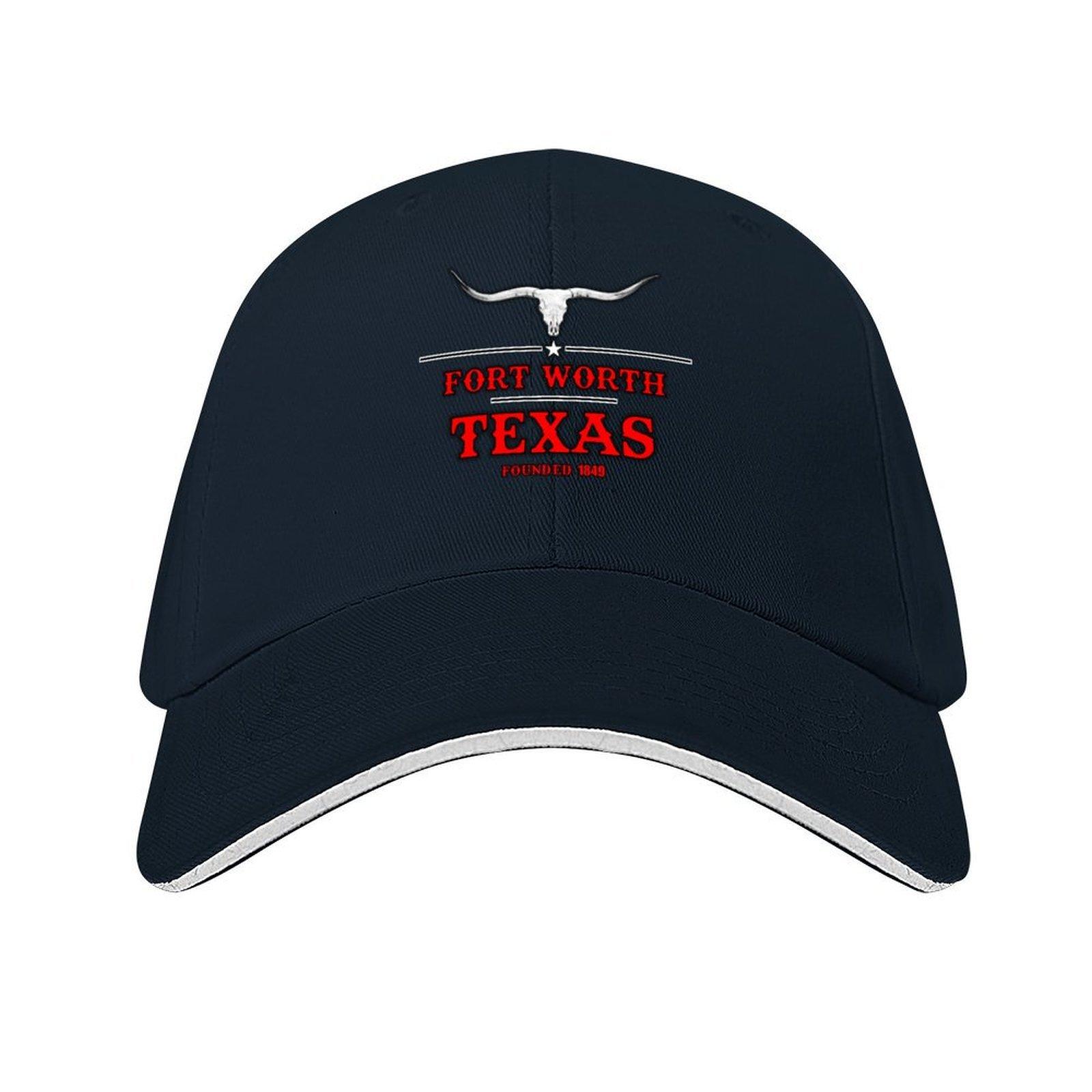 

Fort Worth Texas Baseball Cap sun hat Golf Anime Hat Big Size Hat Unisex Luxury Brand Womens