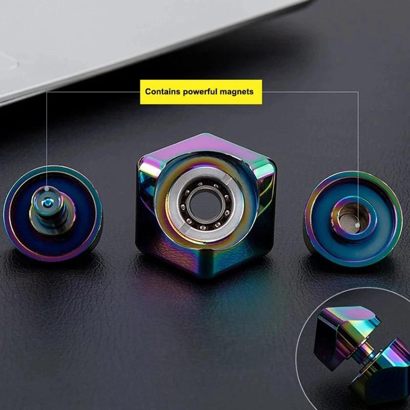 Alloy Cube Spinner Fingertip Gyroscope Fidget Anti Stress Toys Adult Office Home Travel Portable Stress Reliever Toys Xmas Gifts