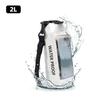 2L Schwimm-Trockentasche Touchscreen Outdoor Wasserdicht Schulter Kajak Trekking Strand Treiben PVC Pack Rafting Surfen Bootfahren Tasche