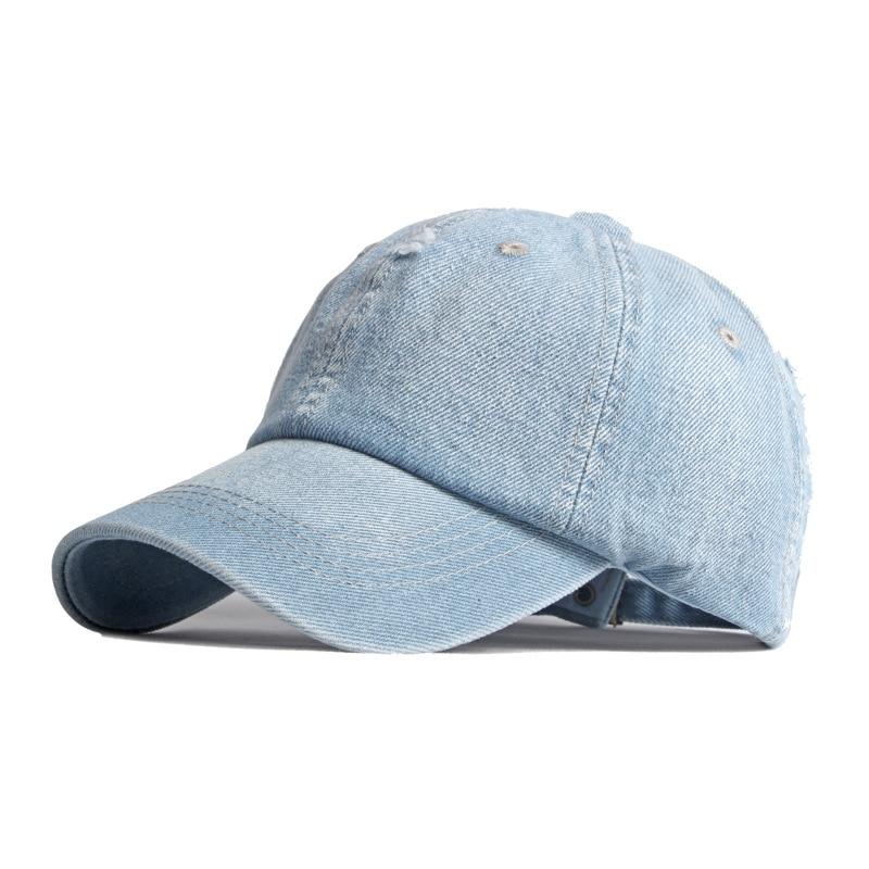 Northwood Women's Denim Baseball Cap Hip Hop Cap Men Denim Hole Solid Dad Hat Hiphop Sun Snapback