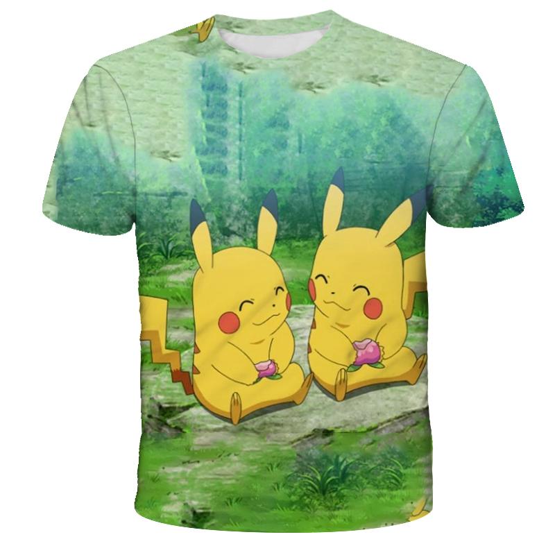 2026 Summer New Pikachu Animation T-shirt 3D Printing Unisex Children's Casual Fashion Cute Daily Street T-shirt Top