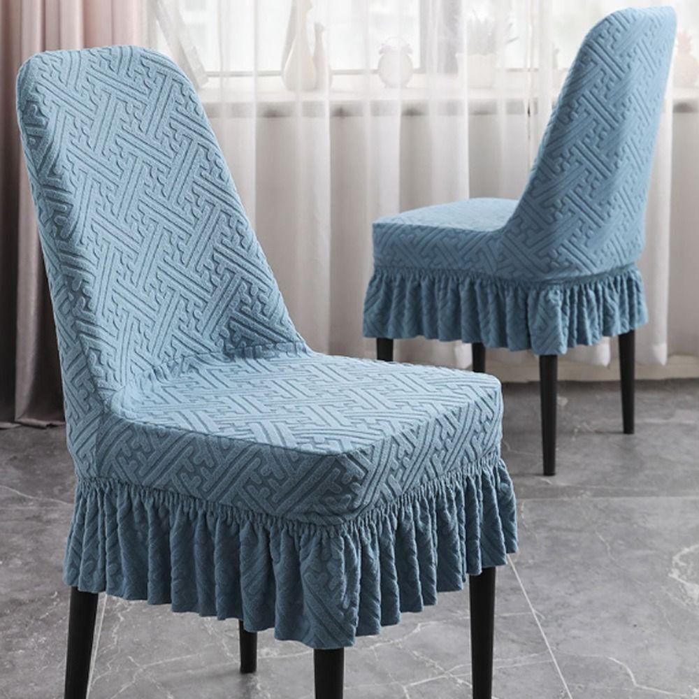 Dustproof Curved Seat Cover Soft Chair Protective Case Jacquard Arc Chair Cover  Household