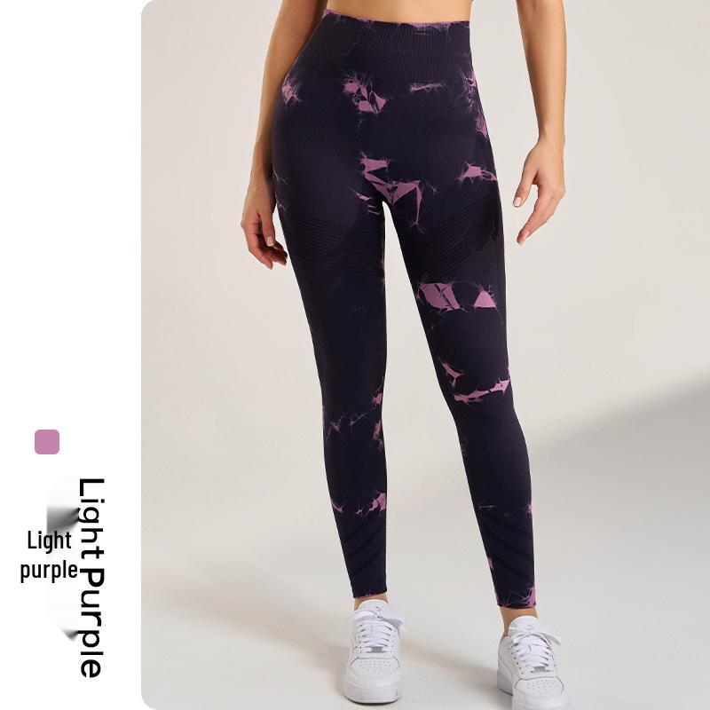 

Women s Tie-Dye Quick-Dry Yoga Leggings for Autumn/Winter Large світло-фіолетового кольору