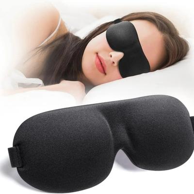 3D-Augenklappe 100% Lichtblockierende Augenmaske Konturierte Schlafmaske Weiches Hautfreundliches Material Atmungsaktive Augenabdeckung für Reise-Ruhe