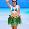 Green Leaf Skirt Elastic Green Leaf Dress Sunflower Accent Adjustable Waist Luau Party Costume Hawaiian Dress for Girl