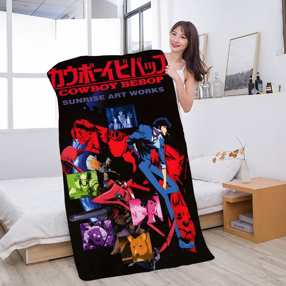 

C-Cowboy B-Bebop Anime Retro Microfiber Blanket Quick Drying Beach Towels Oversized Printing Super Absorbent Pool Towel Blanket W30*H60(CM)