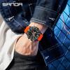 SANDA Luxury Men Electronic Quartz Watch Chronograph Double Display Waterproof Man Digital Wristwatch Military Sport Male Clock