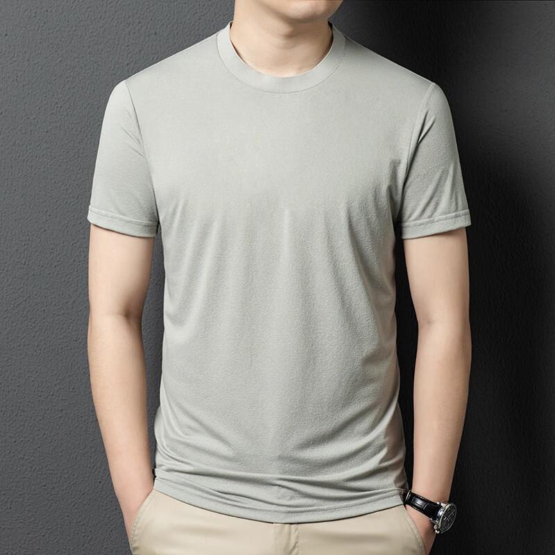 Yiliteng Men's Summer Casual Round Neck Knitted T-Shirt