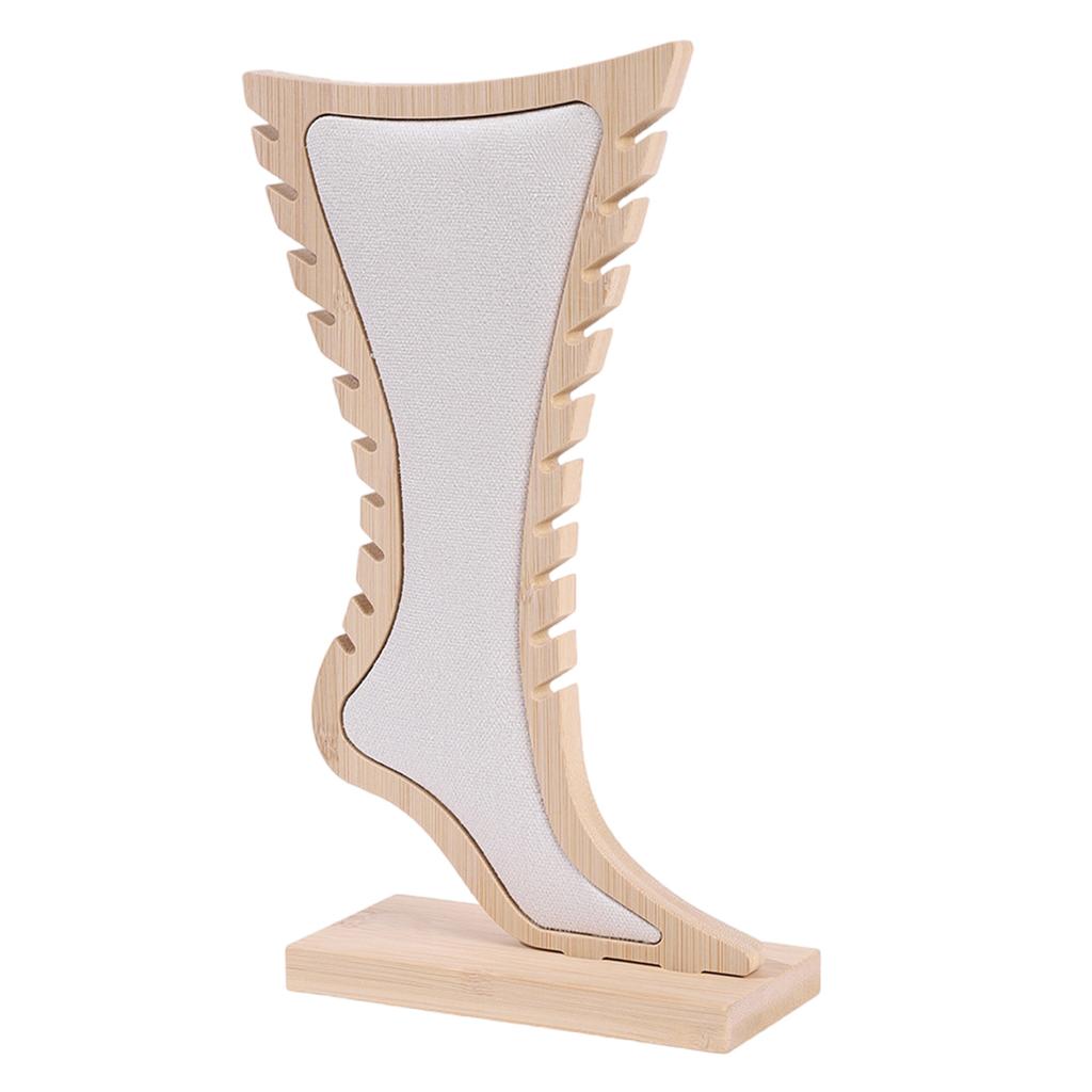 Bamboo Wood Jewelry Display Stand Foot Shaped Storage Rack for Earrings Necklaces Bracelets Accessories Organizer
