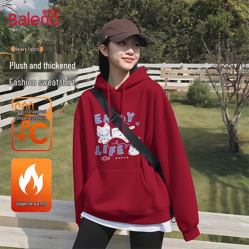 Baleno Women's Letter Cat Hooded Sweatshirt