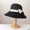 Summer outdoor travel sunscreen bucket hat new fashion splicing visor bow student big eaves hat