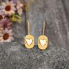 Vintage Gold Color Metal Carving Heart Earrings Geometry Oval Long Dangle Earrings for Women Jewelry