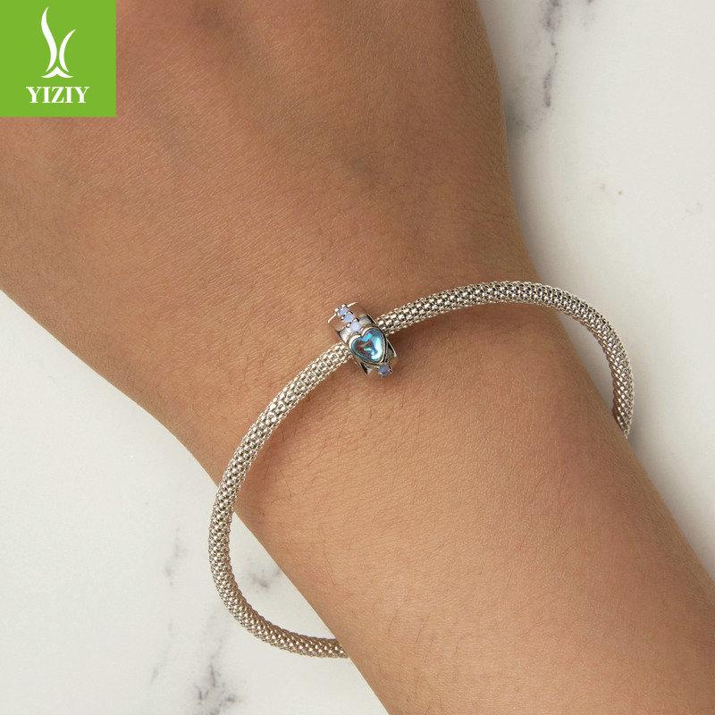 Moonstone Magic Heart-Shaped Diy Bracelet Positioning Buckle, Popular S925 Silver Bead Spacer Accessories