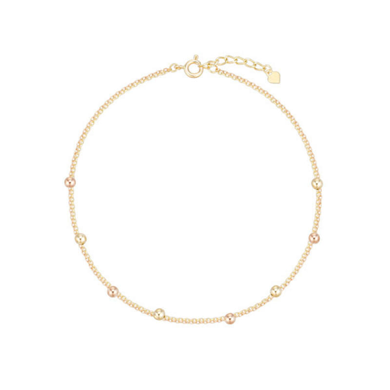 14K Gold Shine Combo Anklet (2 Rows)