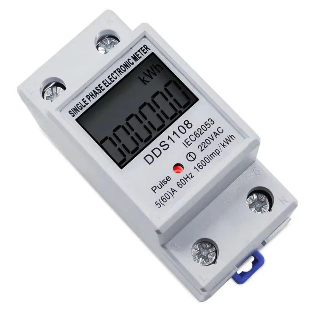 LCD Display Digital Watt-Hour Meter Reset Function Power Consumption Meter  Din Rail Mounting