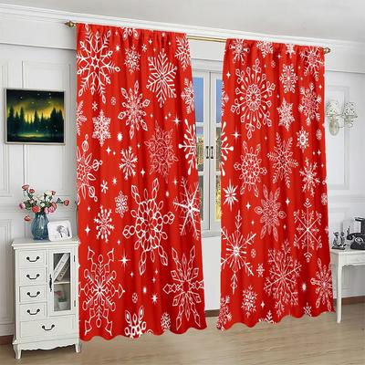 2 Stück - Vorhänge mit Weihnachtsdruck - Polyestermaterial - Private Vorhänge für Schlafzimmer, Wohnzimmer, Arbeitszimmer - anpassbare Muster