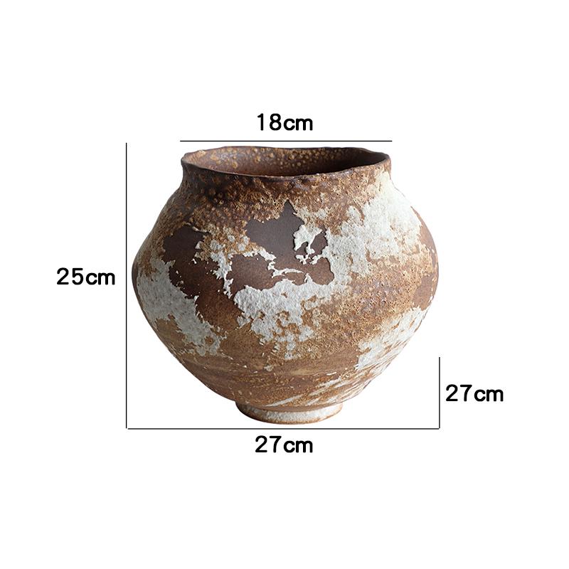 Retro Wabi-Sabi Zen Pottery Vase for Home and Hotel Decor