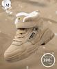 Babu Dou Kids' Warm Velvet Snow Boots: High-Top Winter Cotton Shoes for Boys & Girls Ages 6-12
