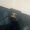 Used CHANEL long wallet black coco mark
