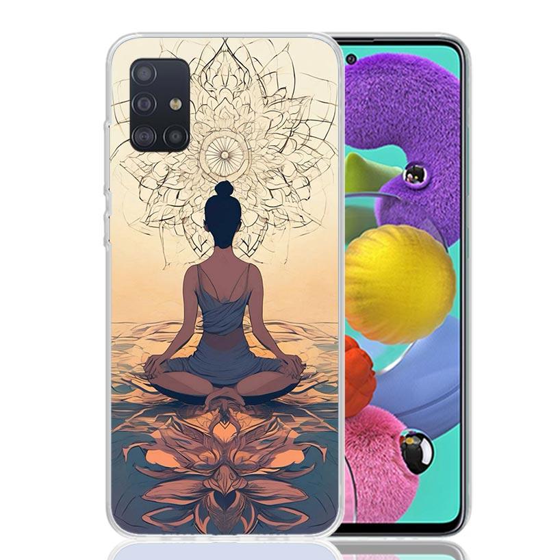 Meditation Yoga Girl Phone Case For Samsung Galaxy A52 A32 A22 A12 A02S A50S A30S A51 A31 AA71 Note 20 Ultra 10 S10 Plus Galaxy