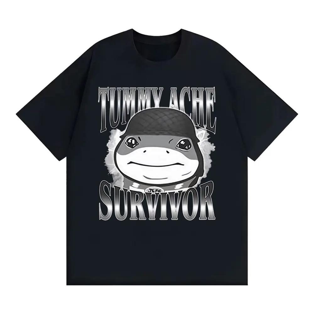 

Funn Tummy Ache Survivor Jeff The Land Shark Helmet Meme T Shirts Men Women Humor Vintage Short Sleeve Oversized T-shirt M