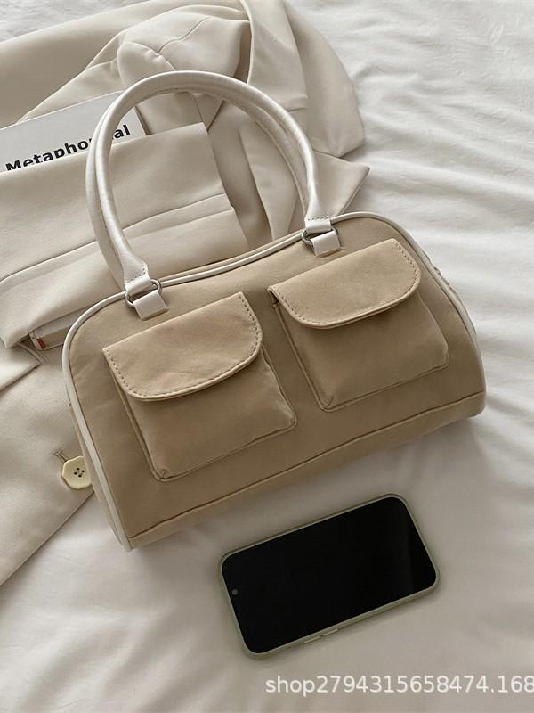 2025 Autumn/Winter Retro Suede Small Square Bag – Niche Design, Handheld & Underarm Style