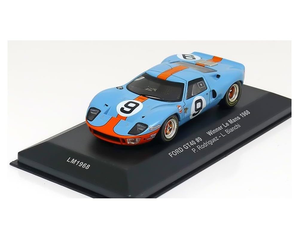 

IXO Ford GT40 Minicar Gulf Le Mans 24 Hours 1968 Bianchi Winner 1/43 Rodriguez, No.9 [Parallel import] синій