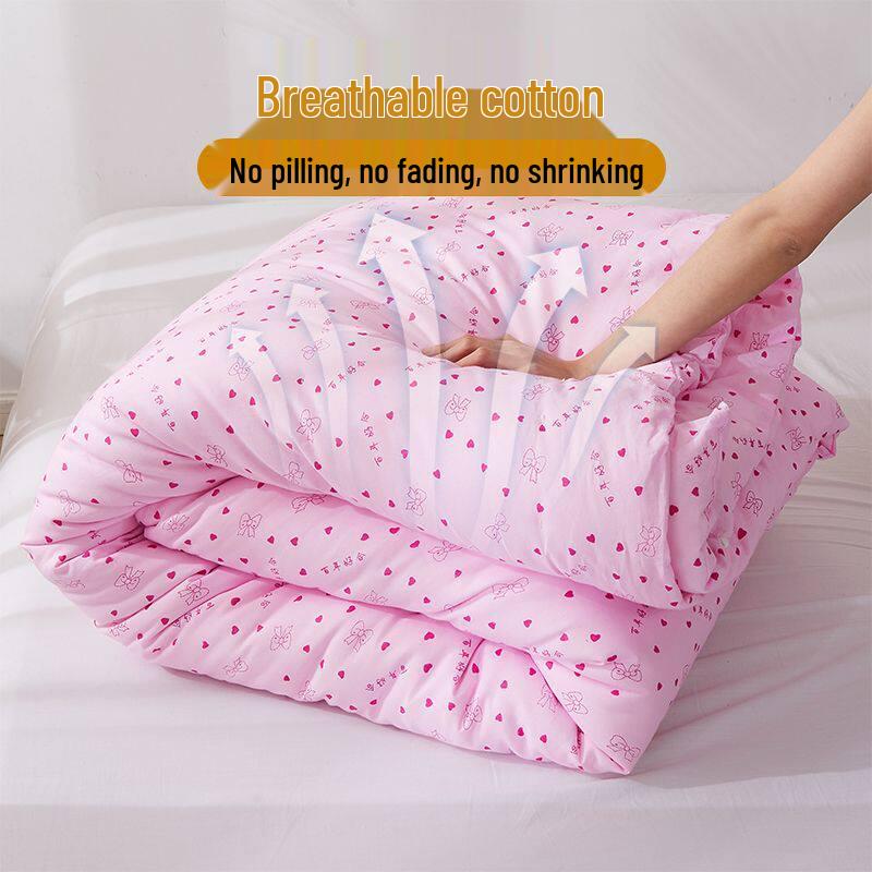 Cotton Quilt Cover with Inner Liner Sleeve for Single Piece Quilt Core 120x150 cm