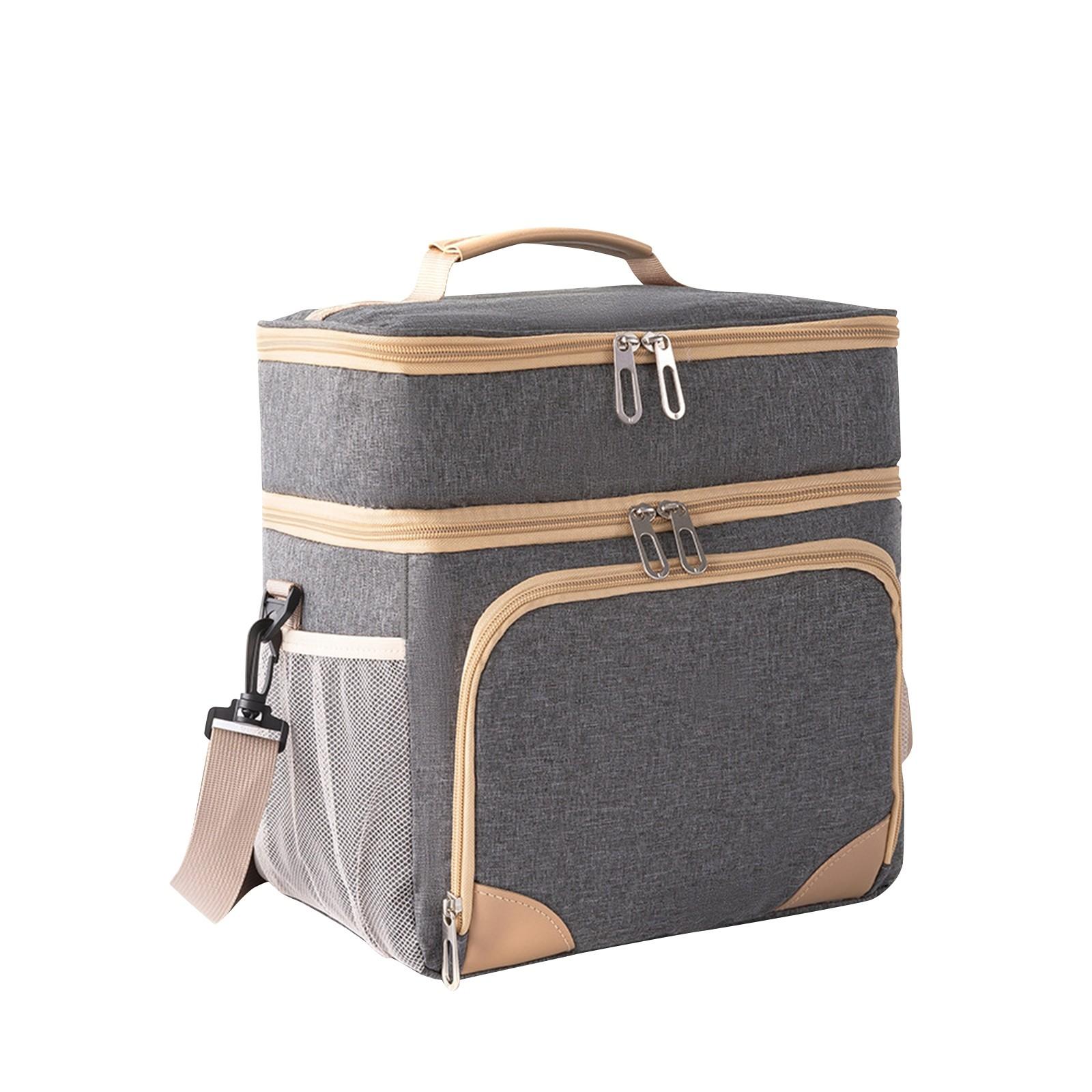 

Изолированный большой ланч-бокс, двойной сверхпрочный ланч-сумка, герметичная сумка-холодильник, подходит для мужчин и женщин, взрослых, полет на пляж, однодневная поездка One Size