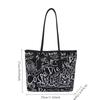 Fashi and Versatile Casual Single Shoulder Handbag with Pendant, Large Capacity Printed Tote Bag, College Style Women's Bags