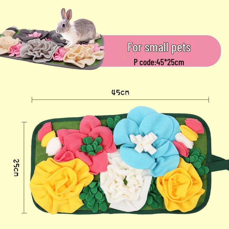 Rectangular Garden-Style Foraging and Slow Feeding Mat for Rabbits, Hamsters, and Birds.