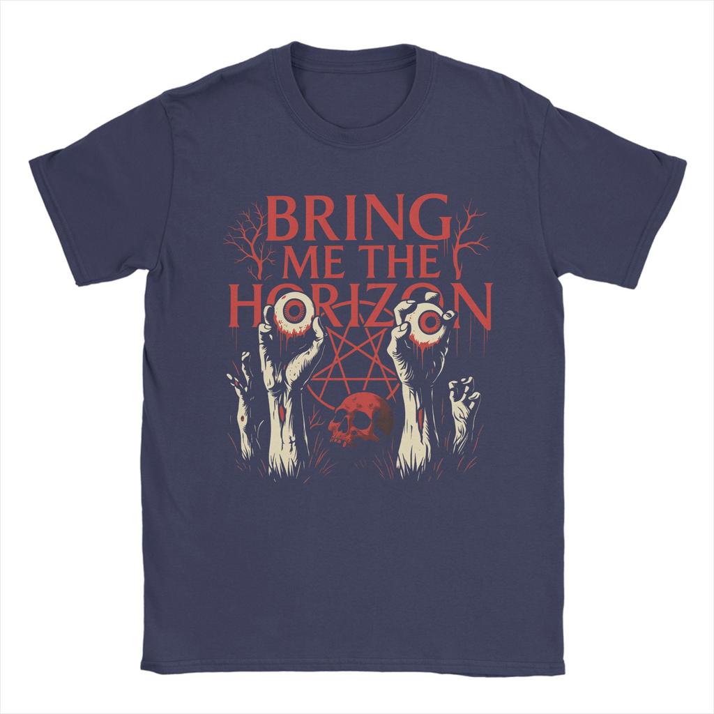 BMTH Bring Me The Horizon Metalcore  T-Shirt Men  Fashion Cotton Tee Shirt O Neck Short Sleeve T Shirts 4XL 5XL 6XL Clothing