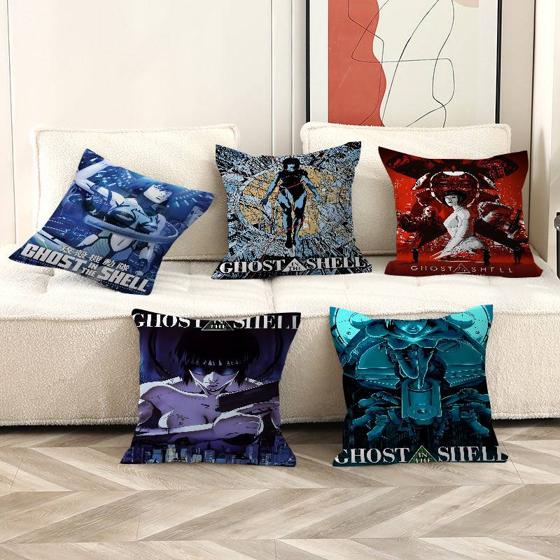 Anime G-Ghost In The Shell Cool Pillow Case Cushion Cover Car Throw Pillow Case For Sofa Car Christmas Gift 40x40cm 45x45cm