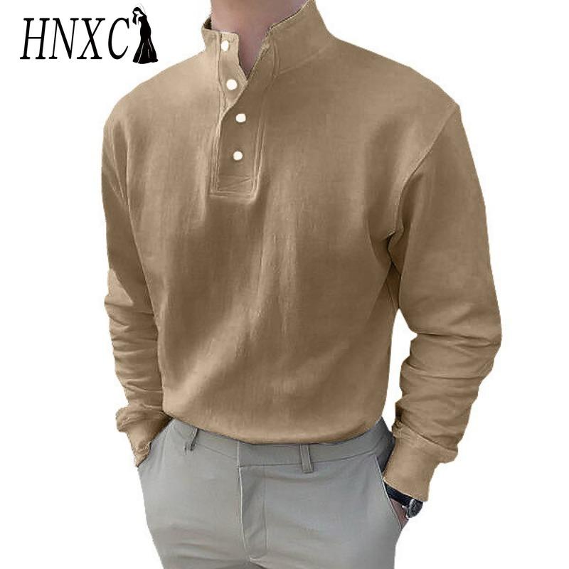 HNXC Cotton Long Sleeve T-shirt Men's Fashion Loose Shirt Printed Compassionate Shirt