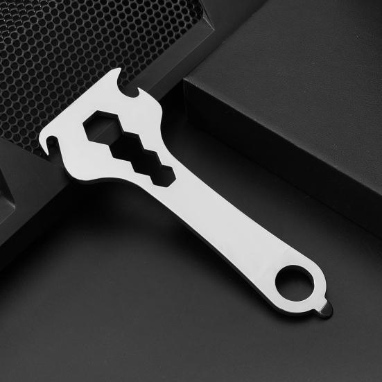 Stainless Steel Bottle Opener Multi Tool Compact Keychain EDC Gadget with Wrench Can Opener Screwdriver Lightweight Bottle Opener Tool