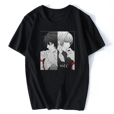 Death Note Summer Unisex Female T-shirt Tops Short Sleeve Fashion Cotton T-shirt Hip Hop Tees Anime Tops Oversized Streetwear