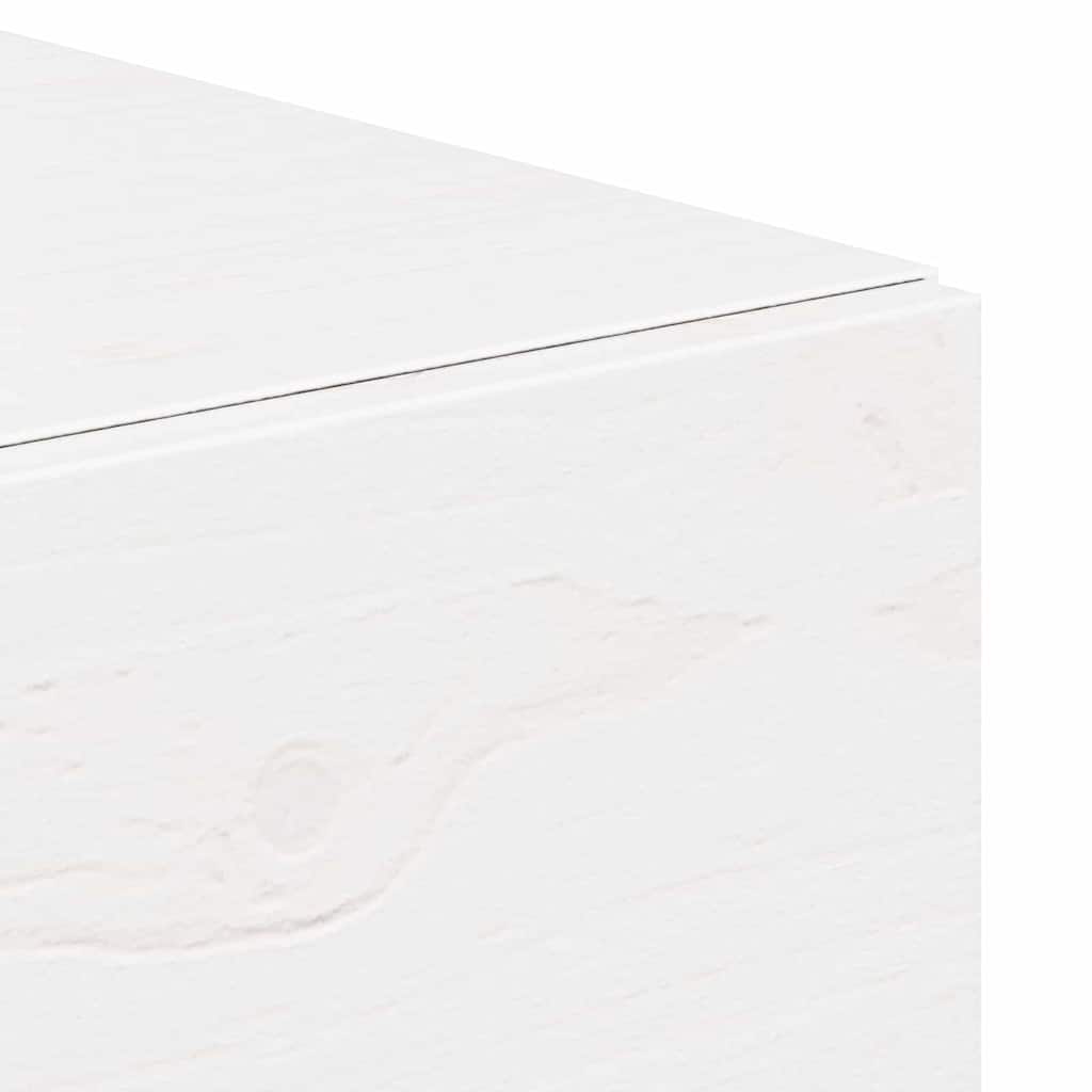 White Nightstand 42 x 32.5 x 40 cm Solid Pine Wood