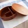 Scatola Bento Ovale in Legno Stile Giapponese - Contenitore Marrone per Pranzo Sushi per Adulti, Stoviglie in Legno Semplici e Creative, Ecologico