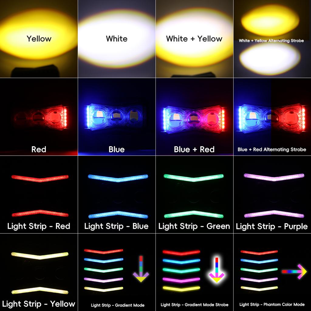 Motorcycle LED Spotlight 30W Headlight 12-18V Warning Strobe Light RGB Color Dynamic Hi/Lo Beam Light for Motorcycle Accessories