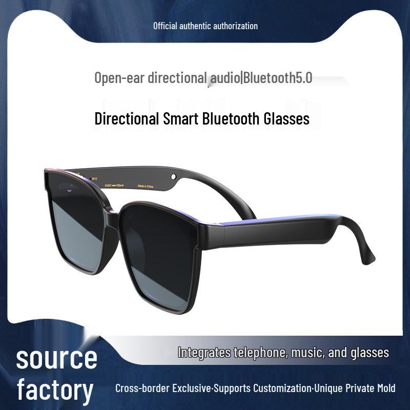 AI-Powered Bluetooth Glasses with Wireless Headphones for Real-Time Translation In 100+ Languages, Music Streaming, and Call Functions