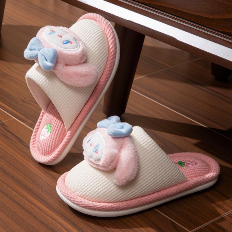 2025 Autumn/Winter Girls' Cute Princess Cotton Indoor Slippers for Medium & Large Children