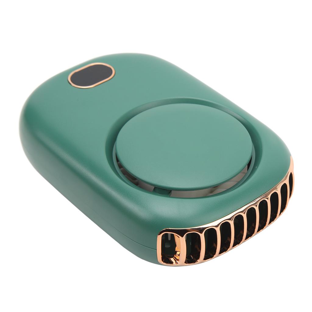 Hanging Neck Fan Portable USB Charging Leafless Fan Large Wind Power Display Hanging Neck Bladeless Small Fan Dark Green