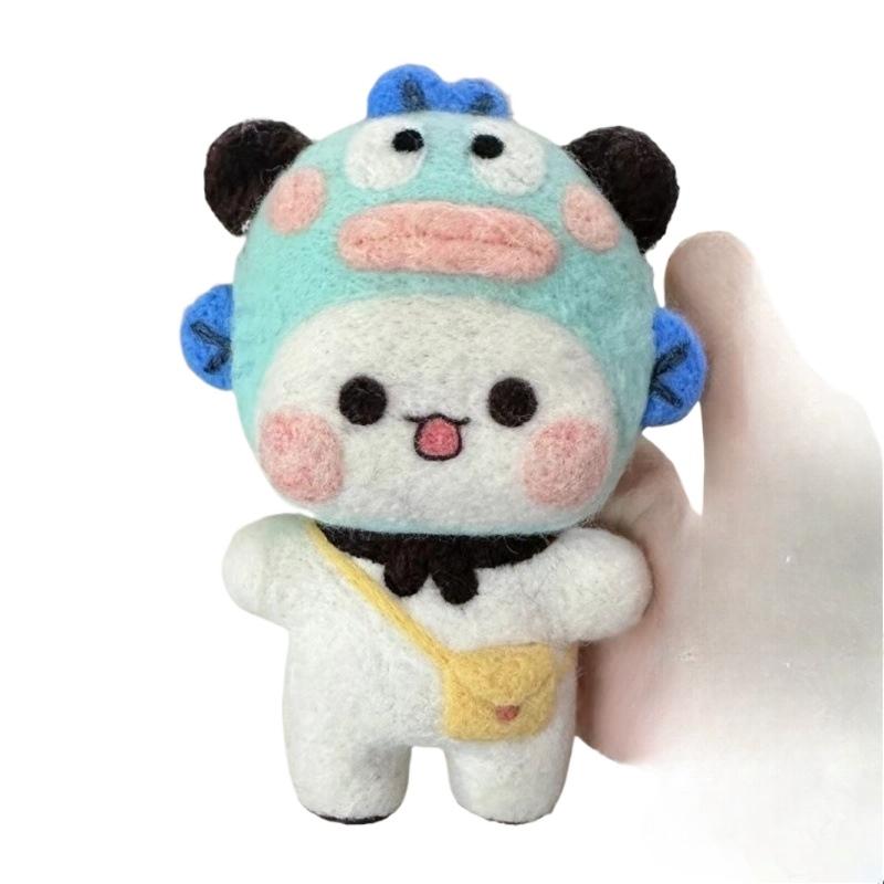 Bubu Dudu Wool Needle Felting Kit Non-finished Dolls DIY Felting Set Yier Panda Bear Handmade DIY Gift Animal Felt Crafts