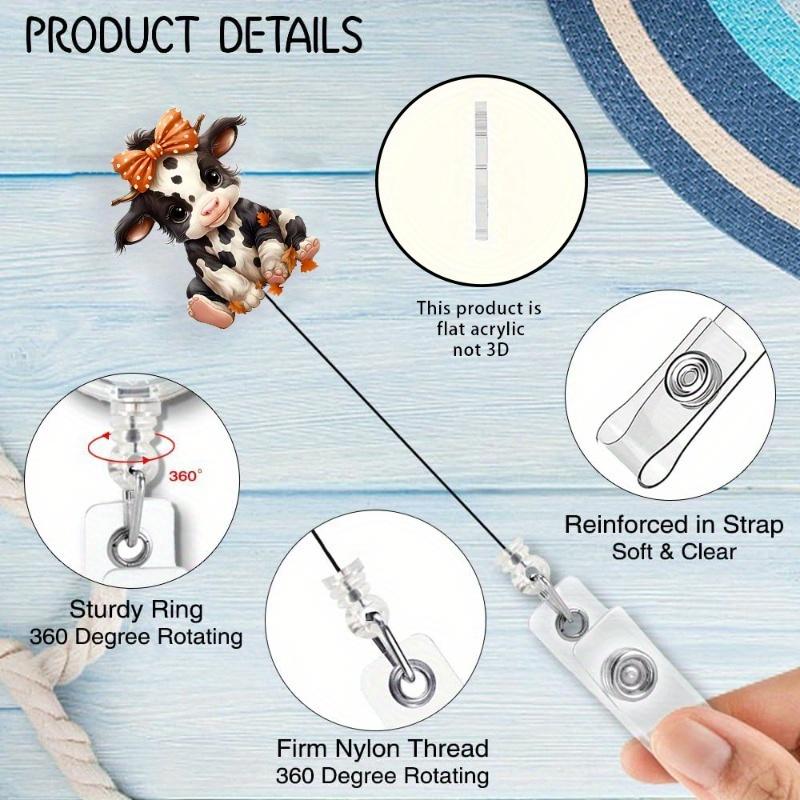 Highland Cow badge clip for nurses, doctors, teachers, and students.