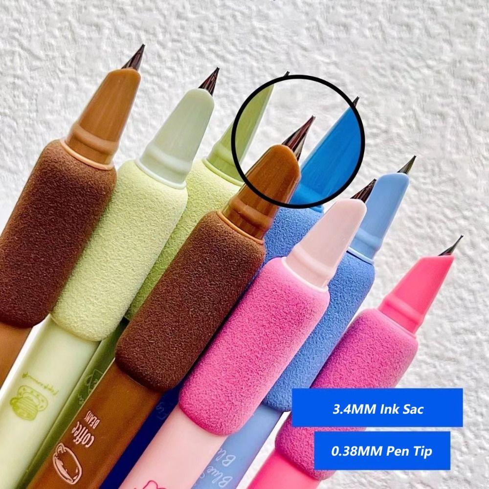4PCS/Box 0.38MM Tip Fountain Pen Replaceable Ink Sac Gel Pen Quick-drying Neutral Pen  Student Test